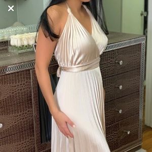 Ladies Satin Gold evening gown